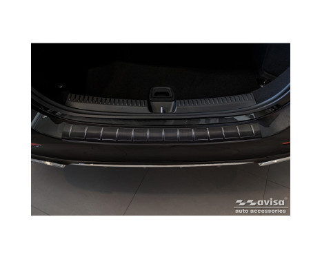 Black Stainless Steel Rear Bumper Protector suitable for Mercedes E-Class W214 Sedan 2023 - 'Ribs', Image 4