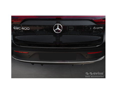 Black stainless steel rear bumper protector suitable for Mercedes EQC (N293) 2019- 'Ribs', Image 4