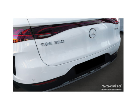 Black Stainless Steel Rear Bumper Protector suitable for Mercedes EQE SUV (X294) 2022 - 'Ribs', Image 4