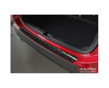 Black Stainless Steel Rear Bumper Protector suitable for Mercedes GLA-Class II H247 2020- 'Ribs'