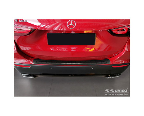 Black Stainless Steel Rear Bumper Protector suitable for Mercedes GLA-Class II H247 2020- 'Ribs', Image 2