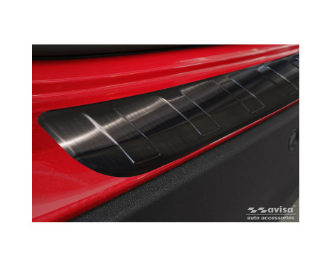 Black Stainless Steel Rear Bumper Protector suitable for Mercedes GLA-Class II H247 2020- 'Ribs', Image 3