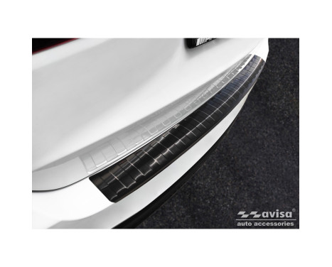 Black Stainless Steel Rear Bumper Protector suitable for Mercedes GLS (X167) 2019- 'Ribs', Image 3