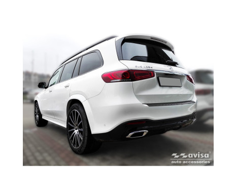 Black Stainless Steel Rear Bumper Protector suitable for Mercedes GLS (X167) 2019- 'Ribs', Image 5