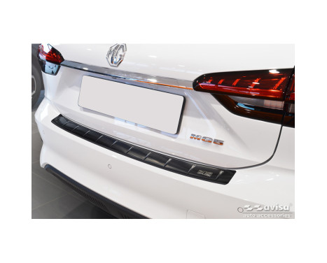 Black stainless steel rear bumper protector suitable for MG 5 SW (EV) 2022 - 'British Flag'