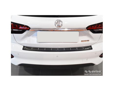 Black stainless steel rear bumper protector suitable for MG 5 SW (EV) 2022 - 'British Flag', Image 2