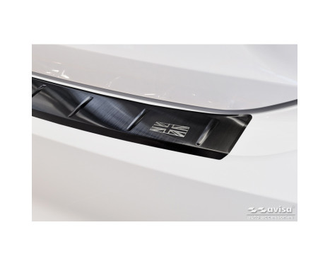 Black stainless steel rear bumper protector suitable for MG 5 SW (EV) 2022 - 'British Flag', Image 3