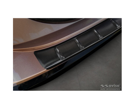 Black stainless steel rear bumper protector suitable for Nissan Ariya 2022- 'Ribs', Image 5