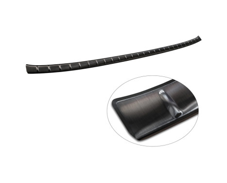 Black stainless steel rear bumper protector suitable for Nissan Ariya 2022- 'Ribs', Image 6