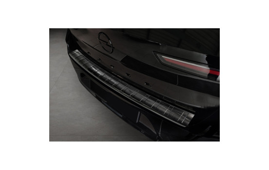 Black stainless steel rear bumper protector suitable for Opel Astra L HB 5-door 2021- 'Ribs'
