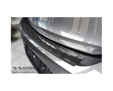 Black stainless steel rear bumper protector suitable for Opel Corsa F Edition/Elegance HB 5-door 2019- 'Ribs'