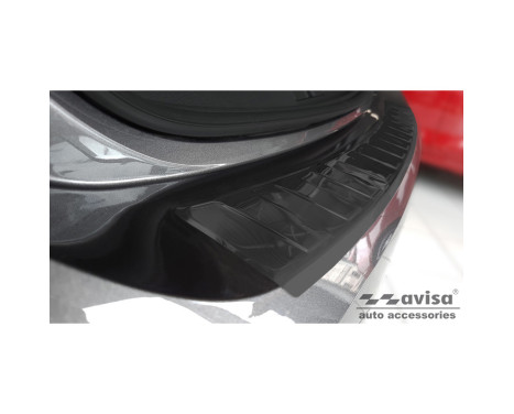 Black stainless steel rear bumper protector suitable for Opel Corsa F Edition/Elegance HB 5-door 2019- 'Ribs', Image 2