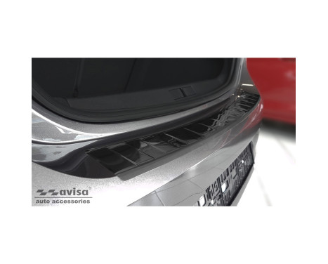 Black stainless steel rear bumper protector suitable for Opel Corsa F Edition/Elegance HB 5-door 2019- 'Ribs', Image 4