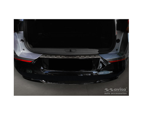 Black Stainless Steel Rear Bumper Protector suitable for Opel Grandland X Facelift 2021- 'Ribs', Image 2