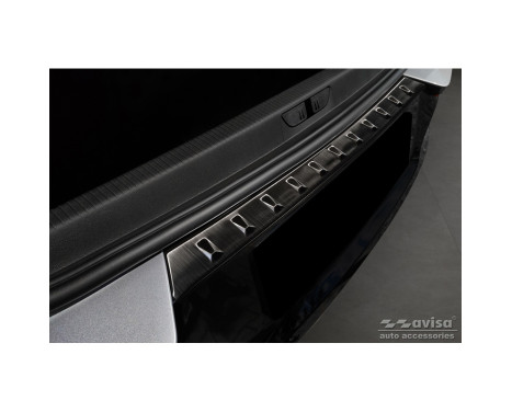 Black Stainless Steel Rear Bumper Protector suitable for Opel Grandland X Facelift 2021- 'Ribs', Image 3