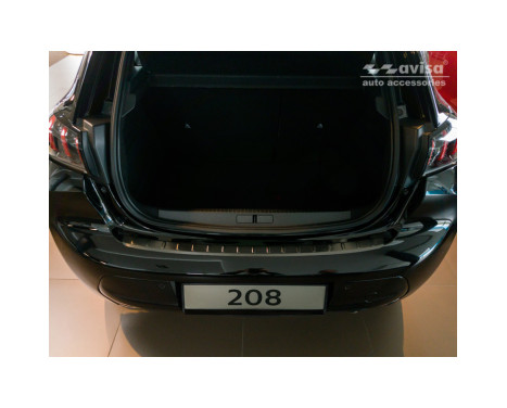 Black stainless steel Rear bumper protector suitable for Peugeot 208 II HB 5-door 2019- 'Ribs', Image 4