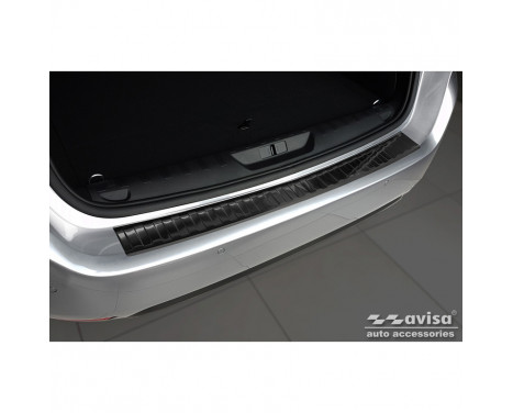 Black Stainless Steel Rear Bumper Protector suitable for Peugeot 308 II SW 2013-2017 & Facelift 2017- 'Ribs'
