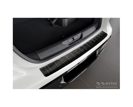 Black stainless steel rear bumper protector suitable for Peugeot 308 III HB 2021- 'Ribs', Image 3