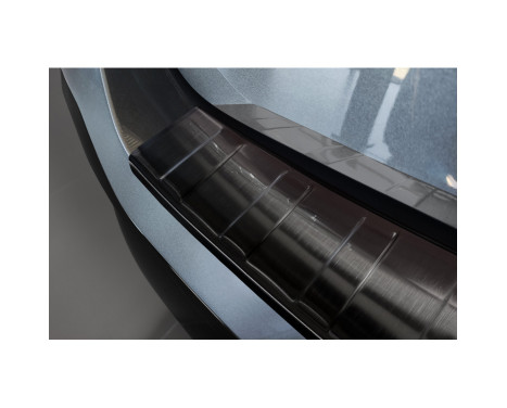 Black stainless steel rear bumper protector suitable for Peugeot 308 III SW 2021- 'Ribs', Image 4