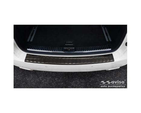 Black Stainless Steel Rear Bumper Protector suitable for Porsche Cayenne II 2010-2014 'Ribs'