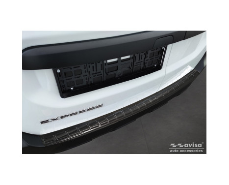 Black Stainless Steel Rear Bumper Protector suitable for Renault Express Furgon 2021- 'Ribs'