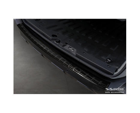 Black Stainless Steel Rear Bumper Protector suitable for Renault Express Furgon 2021- 'Ribs', Image 2