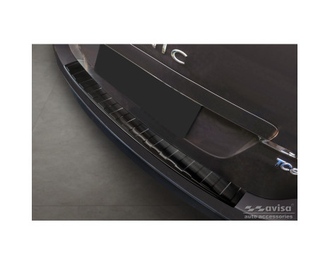 Black Stainless Steel Rear Bumper Protector suitable for Renault Grand Scenic 2009-2013 & FL 2013-2016 'Ribs'