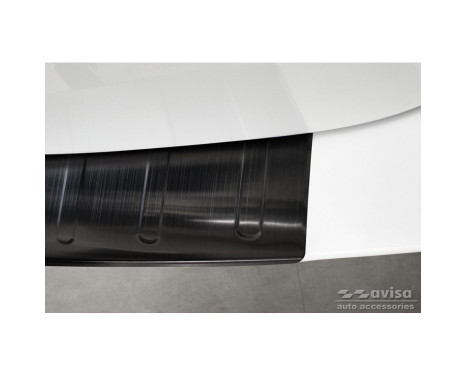 Black Stainless Steel Rear Bumper Protector suitable for Renault Laguna III Grandtour 2007-2015 'Ribs', Image 4