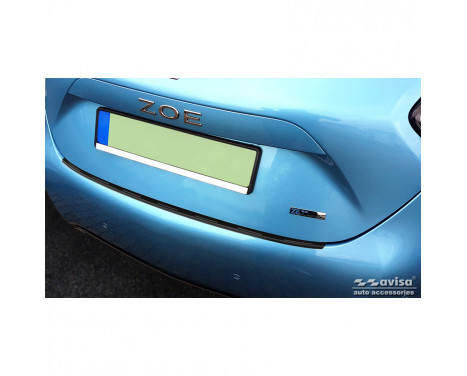Black stainless steel Rear bumper protector suitable for Renault Zoe II 2019- 'Ribs'