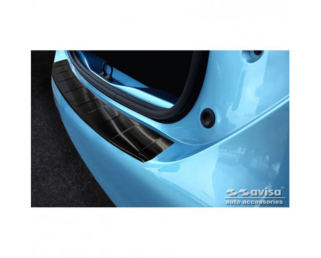 Black stainless steel Rear bumper protector suitable for Renault Zoe II 2019- 'Ribs', Image 3