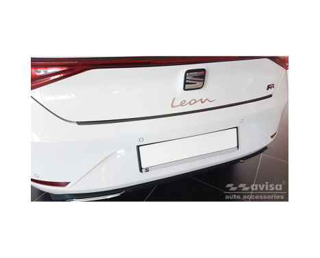 Black Stainless Steel Rear Bumper Protector suitable for Seat Leon IV HB 5-door 2020-