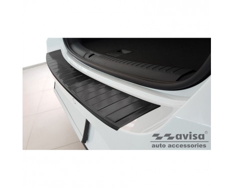 Black stainless steel Rear bumper protector suitable for Seat Leon Sportstourer 2020- 'Ribs', Image 3