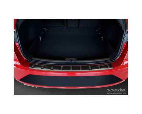 Black Stainless Steel Rear Bumper Protector suitable for Seat Leon ST (5F) 2013-2017 & Facelift 2017-2020 'STRON, Image 3