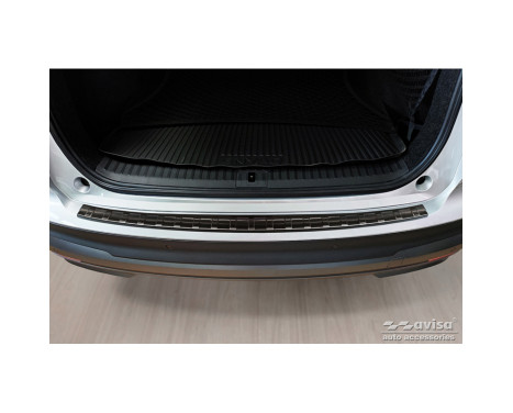 Black Stainless Steel Rear Bumper Protector suitable for Skoda Enyaq iV 2020- 'Ribs', Image 2