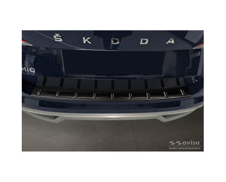 Black Stainless Steel Rear Bumper Protector suitable for Skoda Kamiq 2019- 'STRONG EDITION', Image 2