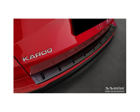 Black stainless steel rear bumper protector suitable for Skoda Karoq (NU7) Facelift incl. Sportline 2022-