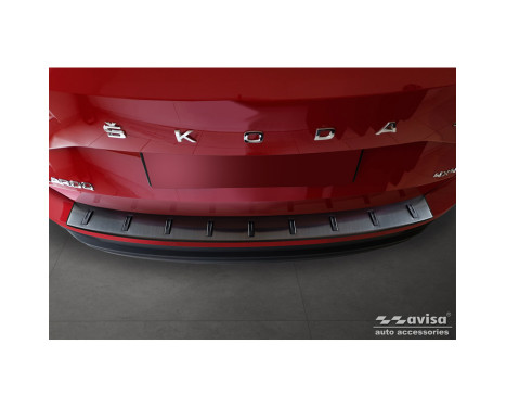Black stainless steel rear bumper protector suitable for Skoda Karoq (NU7) Facelift incl. Sportline 2022-, Image 3