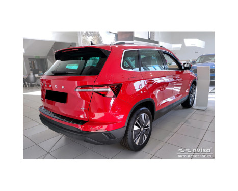 Black stainless steel rear bumper protector suitable for Skoda Karoq (NU7) Facelift incl. Sportline 2022-, Image 6