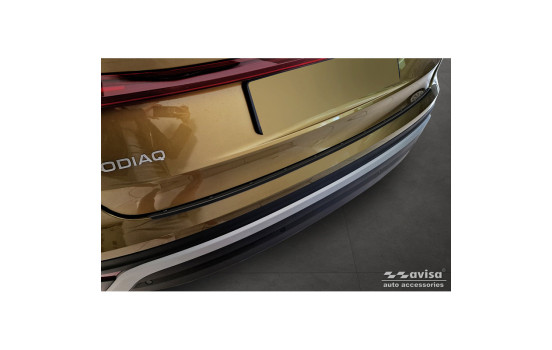 Black stainless steel rear bumper protector suitable for Skoda Kodiaq II (PS7) 2024- 'Ribs'