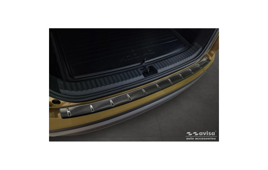 Black stainless steel rear bumper protector suitable for Skoda Kodiaq II (PS7) 2024- 'Ribs', Image 2