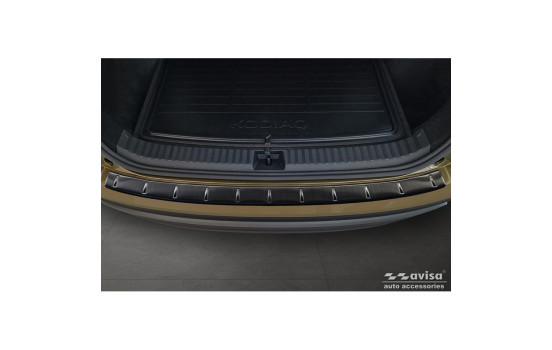 Black stainless steel rear bumper protector suitable for Skoda Kodiaq II (PS7) 2024- 'Ribs', Image 3