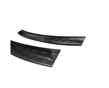Black Stainless Steel Rear Bumper Protector suitable for Skoda Octavia III Kombi RS 2013-2016 & FL 2017- 'Ribs&#, Image 4