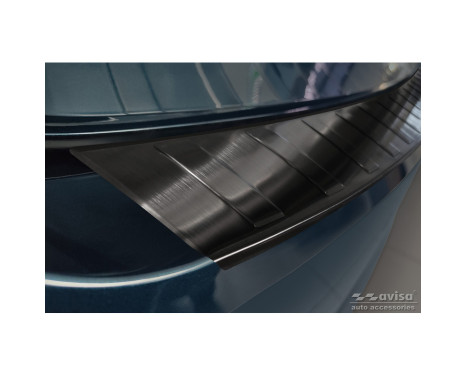 Black Stainless Steel Rear Bumper Protector suitable for Skoda Octavia IV Liftback 2020- 'Ribs', Image 4