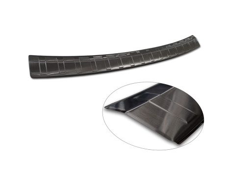 Black stainless steel rear bumper protector suitable for Skoda Octavia Scout (NX5) 2020 - 'Ribs', Image 6
