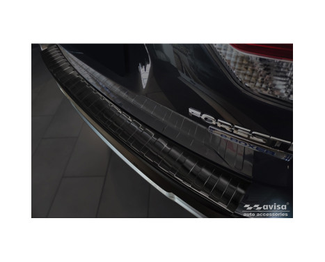 Black Stainless Steel Rear Bumper Protector suitable for Subaru Forester (SK) 2018- 'Ribs'