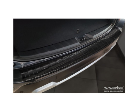 Black Stainless Steel Rear Bumper Protector suitable for Subaru Forester (SK) 2018- 'Ribs', Image 2
