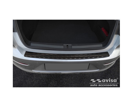 Black Stainless Steel Rear Bumper Protector suitable for Volkswagen Arteon Shooting Brake 2020- 'Ribs'