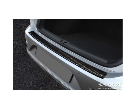 Black Stainless Steel Rear Bumper Protector suitable for Volkswagen Arteon Shooting Brake 2020- 'Ribs', Image 2