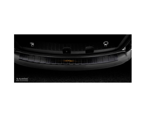 Black stainless steel rear bumper protector suitable for Volkswagen Caddy 2004-2015 & FL 2015- 'Ribs', Image 3