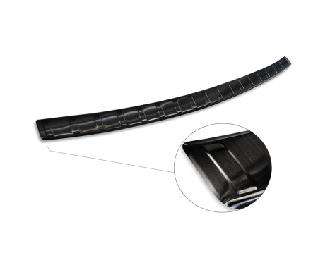 Black stainless steel rear bumper protector suitable for Volkswagen Caddy V 2020- 'Ribs', Image 6